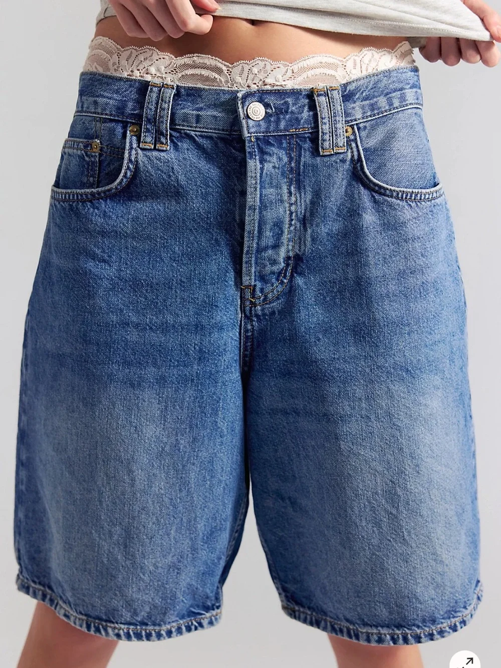 Free People We The Free Montana Shorts Mid Rise Relaxed Fit Jean Short Sz 30 NEW